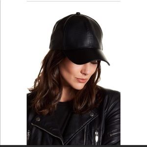 Free Press Star embossed faux leather hat NWOT